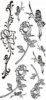 Tatuaz-tymczasowy-mocny-Czarne-Kwiaty-Roze-Motyle-Duzy-wybor-wzorow-TM4