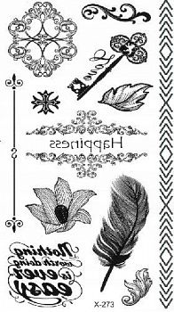 Tatuaz-zmywalny-mix-klucz-piorko-napis-lisc-wzorki