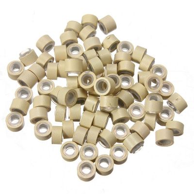 80-100pcs-Silicone-Lined-Micro-Rings-Beads-Loops-Tip-Hair-Clips-Hair-Extensions-5mm-Beige-Color